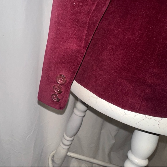 Vintage 1970s Women's Cranberry Velvet Blazer Size 12 - Picture 7 of 12